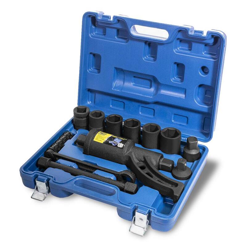 Juego de herramientas XtremepowerUS de multiplicador de torque de 24 mm a 38 mm, pesado 4800 NM de llave con adaptadores y conectores de tuercas de rueda (8 piezas) - 18858-H1