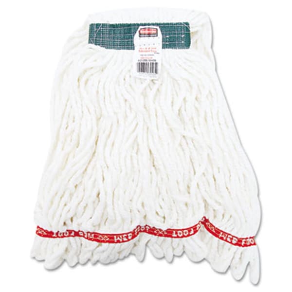 Cabeza de trapeador húmedo de bucle de extremo encogido Web Foot Rcp de algodón/sintético de tamaño mediano en color blanco - A21206WHI