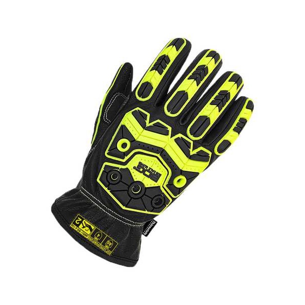 Guantes de Impacto de Cuero Resistentes a Cortes Bdg, Nivel de Corte A5, Negro/Negro, S - 20-9-10750-S