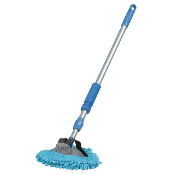 Trapo de Limpieza para Auto con Cuerda Carrand, Peso Seco de 17 oz, Conexión de Rosca, Extremo en Bucle, Azul, Microfibra - 93210
