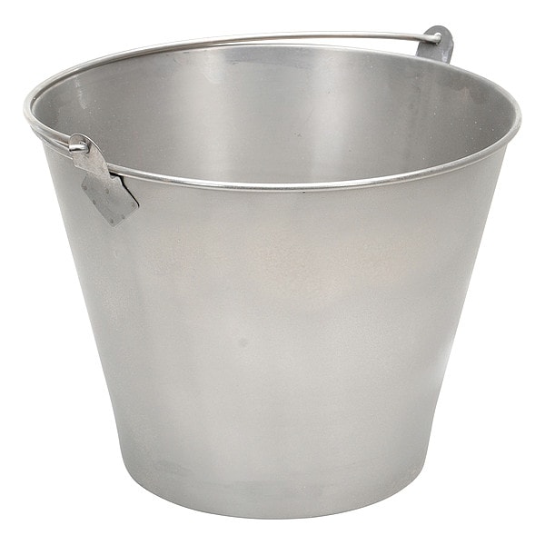 Cubeta Cónica Redonda de 3.3 gal de Zoro Select, Plateada, de Acero Inoxidable 304 - BKT-SS-325