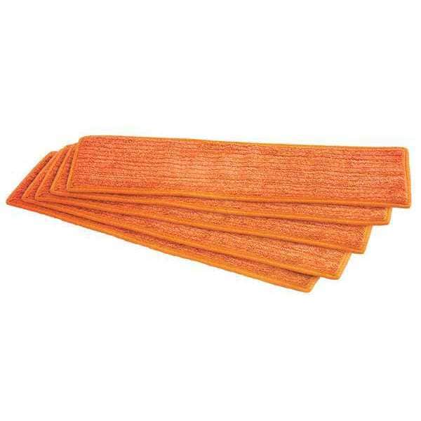 Mopa plana Perfect Clean, con extremo en bucle, color naranja, de microfibra, paquete de 5, FM518AM-O - FM518AM-O