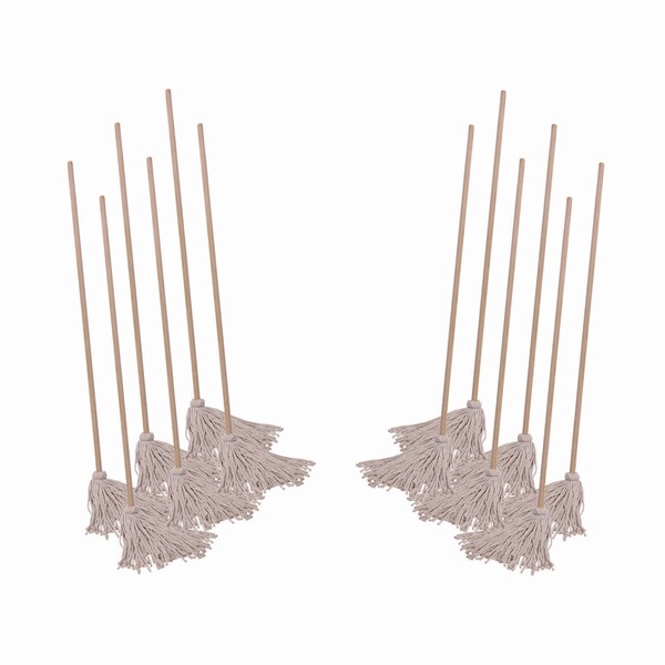 Cabeza de trapeador con corte en L de 50 pulgadas Boardwalk, blanco, de algodón, paquete de 12, BWKCD50016S - BWKCD50016S