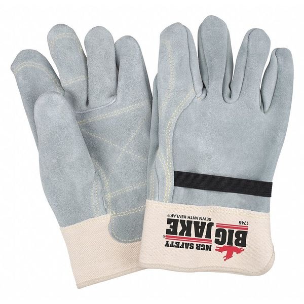 Guantes de trabajo de cuero Mcr Safety, Nivel de corte A2, color gris, XL - 1745XL