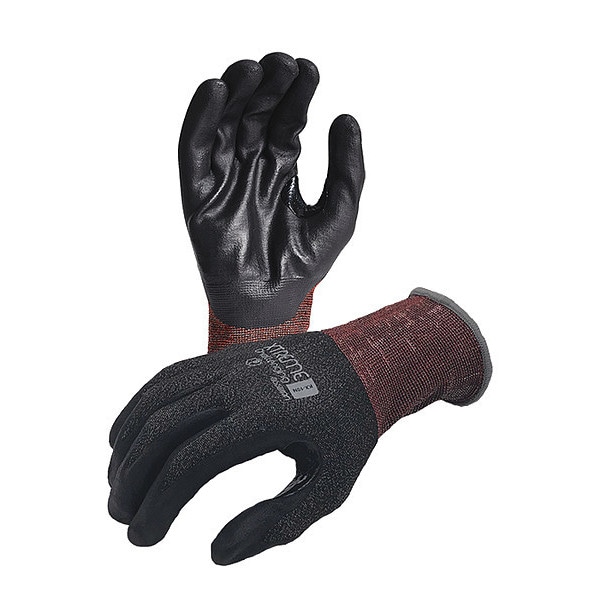 Guantes de trabajo resistentes a cortes Azusa Safety, Nivel de corte A3, Negro/Gris/Rojo, L - KX10N