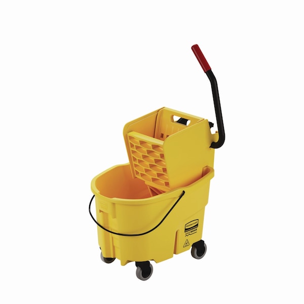 Combinación de Cubeta y Escurridor de Trapeador de 26 qt Rubbermaid Commercial, Amarilla, de Plástico - FG748000YEL