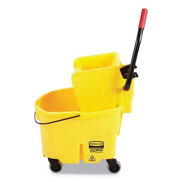 Combinación de Cubeta y Escurridor de Trapeador de 26 qt Rubbermaid Commercial, Amarilla, de Plástico - FG748000YEL