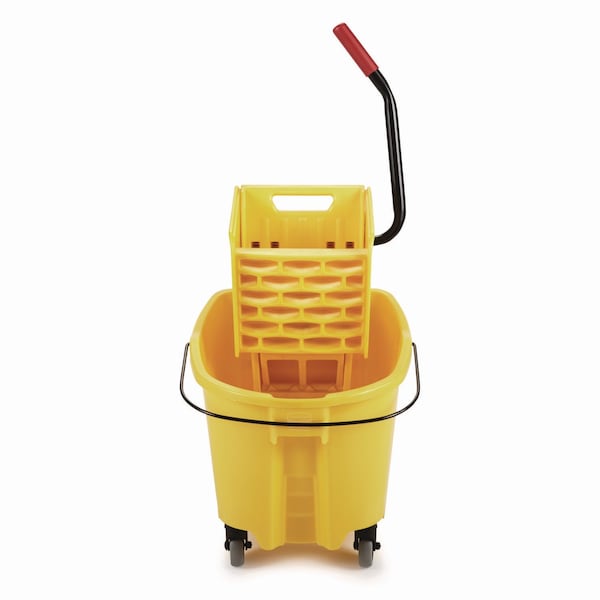 Combinación de Cubeta y Escurridor de Trapeador de 26 qt Rubbermaid Commercial, Amarilla, de Plástico - FG748000YEL
