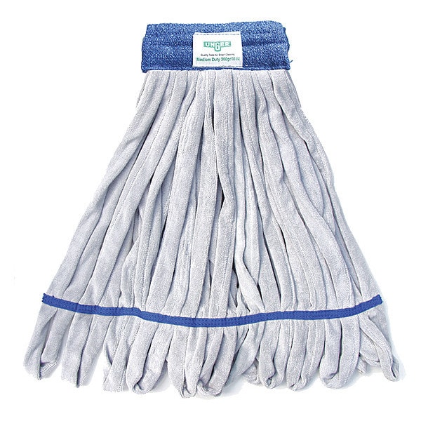 Trapo Húmedo de Tubo Unger de 6 pulgadas, 16 oz Peso Seco, Conexión de Cambio Rápido, Corte Final, Azul/Gris, Microfibra - ST30B