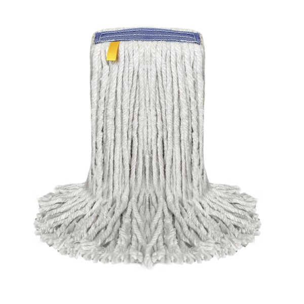 Recambio de trapeador húmedo de algodón Kleen Handler de 16 onzas, con cabeza cortada, banda universal de 1.25 pulgadas, recarga de trapeador de algodón natural - KHES-CEM-CO-N-16-1