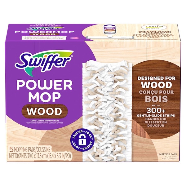 Recambio para trapeador Swiffer Swiffer Power Mop de 15.4 in. húmedo y seco con microfibra - 5 piezas - 80723038