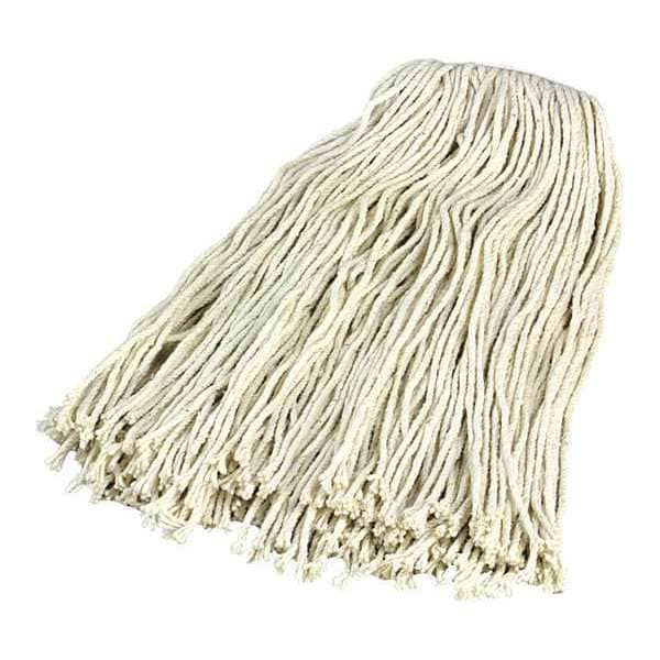 Cabezal de trapeador Carlisle Foodservice 18 pulgadas, conexión de cambio rápido, extremo cortado, natural, algodón, paquete de 12 - 369816B00
