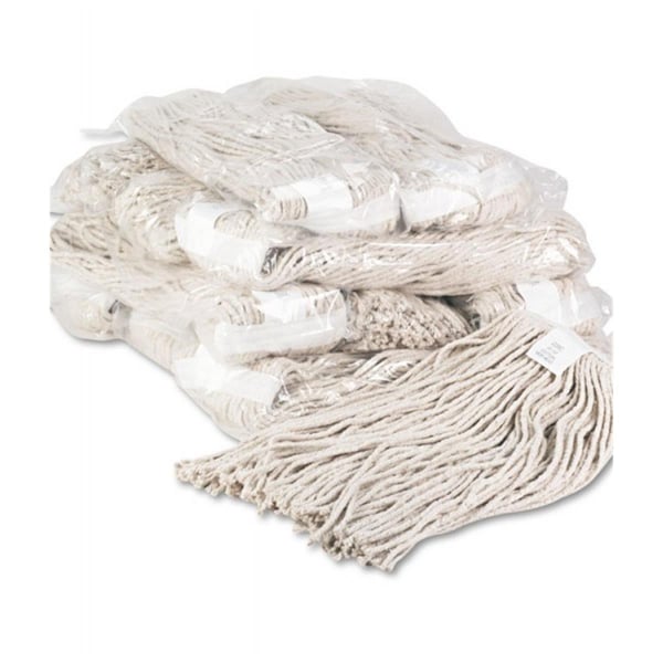 Cabezas de trapeador húmedo Pinpoint BWK de 20 oz de corte premium - blanco, algodón, paquete de 12 - PI2491546