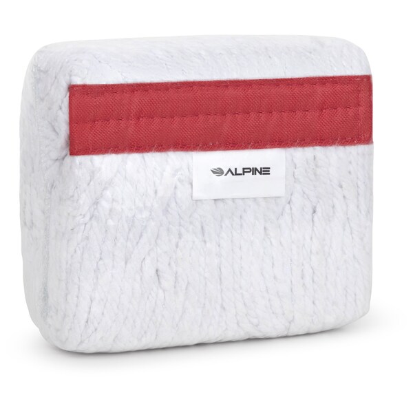 Cabeza y cola de trapeador de algodón de 16oz con banda de bucle Alpine Industries 5in, roja - ALP301-01-5R