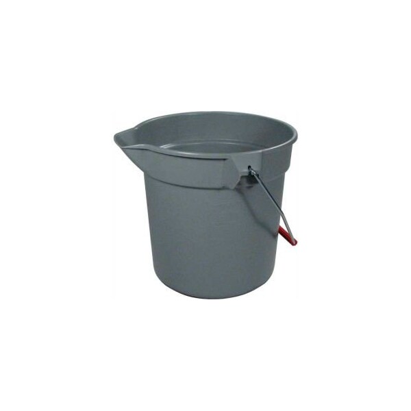Cubeta de plástico de utilidad redonda Rubbermaid¬Æ Brute de 10 Qt. 10-1/2" Dia x 10-1/4"H, gris - RCP296300GY - FG296300 GRAY de Rubbermaid Comercial