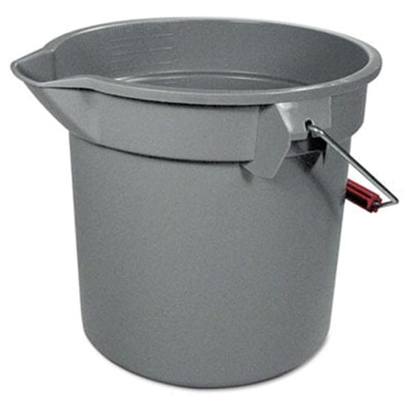 Cubo de utilidad redondo de 14 cuartos de galón Rcp Rcp 261400GY, 12'' de diámetro x 11-1/4'' de altura, plástico gris - 261400GY