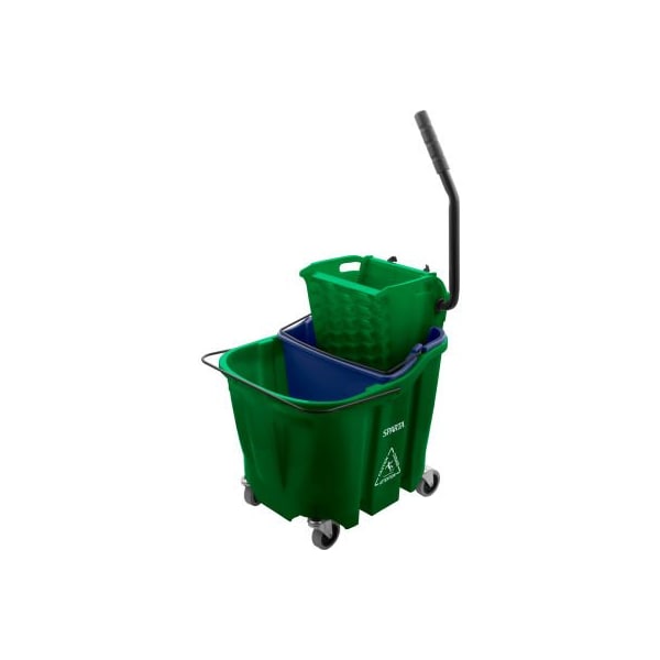 Combo de Cubeta para Trapeador Carlisle Foodservice Sparta con Escurridor de Presión Lateral y Inserto para Agua Sucia, Capacidad de 35 qt, Verde - 9690409