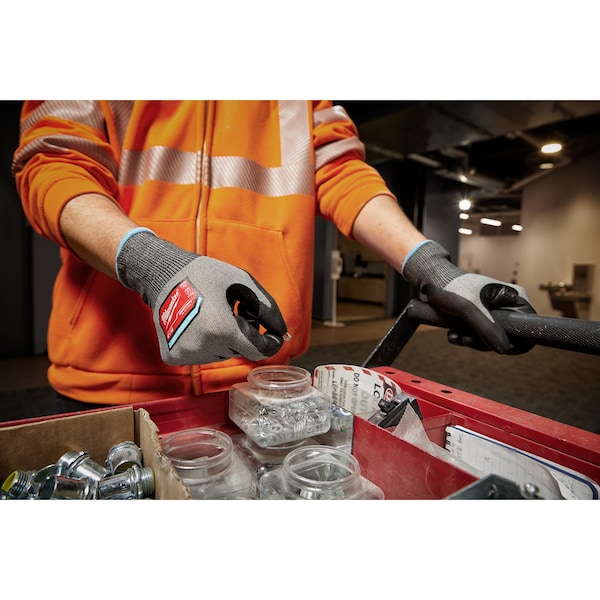 Guantes Milwaukee Tool de poliuretano recubierto de alta destreza nivel 2 de corte, 12 pares - XXL, Nivel de corte A2, 18 ga, gris - 48-73-8724B