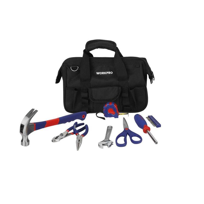 Set de herramientas para propietarios de 18 piezas WORKPRO con bolsa de herramientas - 90434