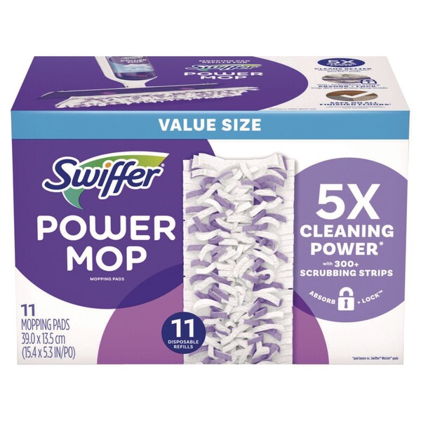Trapos de trapear Swiffer PowerMop, 11.41 x 5.31, 11/ caja, 2 cajas/cartón, 2PK - 80769158