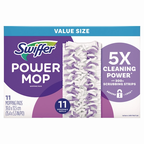 Trapos de trapear Swiffer PowerMop, 11.41 x 5.31, 11/ caja, 2 cajas/cartón, 2PK - 80769158