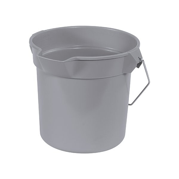 Cubeta de utilidad Rubbermaid con pico - 10 Cuartos, Gris - BUY00016873