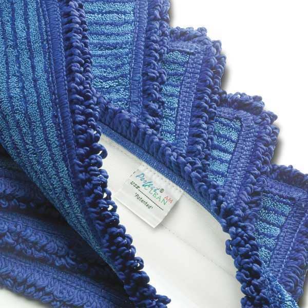 Mopa Plana Perfect Clean, 18 pulg. x 5 pulg. Azul con flecos, Paquete de 5 - FMF518AM-B