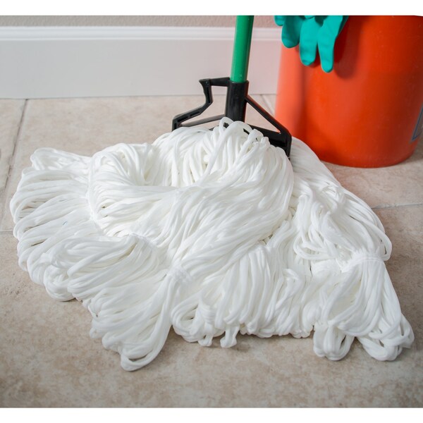 Cabezal de trapeador mediano de banda estrecha Carlisle Foodservice, blanco, paquete de 12 - 36932000