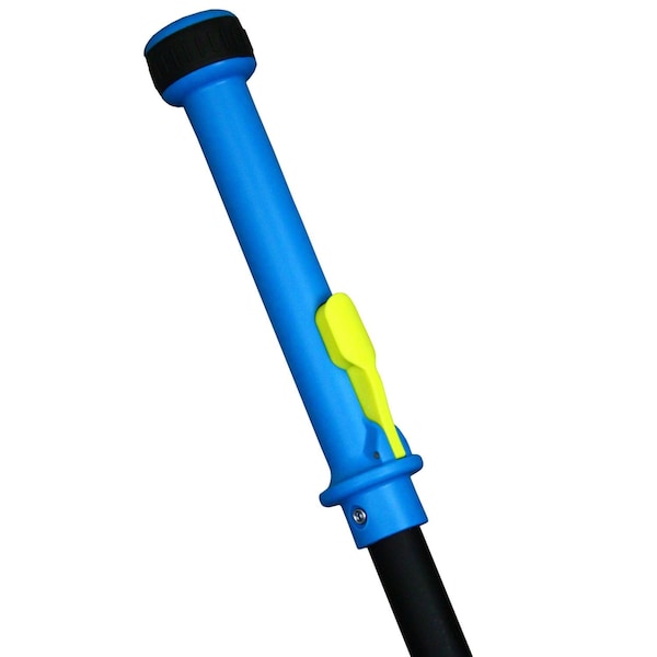 Trapo Mopster 2.0 de Impact Products, microfibra sin cubeta, 16.25x3.25 pulgadas, cabeza azul de microfibra, mango de aluminio negro de 57 pulgadas - T0022-01