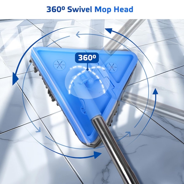 Trapo de pared Dsv Standard de 77 pulgadas, limpiador 3 en 1 con escobilla, giro de 360 grados, almohadillas multi-superficie - 87004
