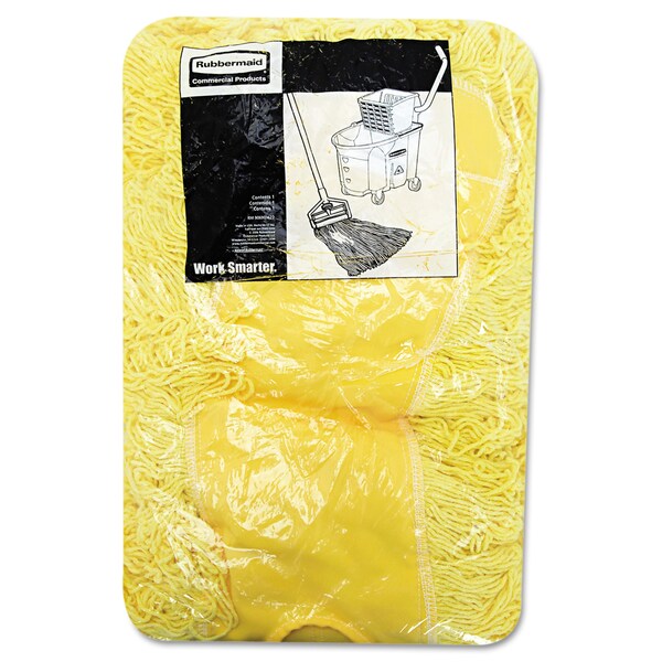 Trapo para polvo con bucle en el extremo Rubbermaid Commercial, amarillo, de hilos mezclados, FGJ15700YL00 - FGJ15700YL00