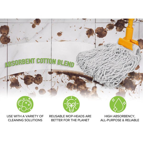 "Alpine Industries 5in Band Cut End 32oz Cotton Mop Head - ALP300-03-5W" 

"Juego de trapeador de algodón de 32 oz con banda de 5 pulgadas de Alpine Industries - ALP300-03-5W"