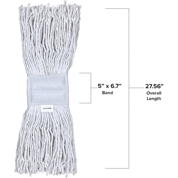 "Alpine Industries 5in Band Cut End 32oz Cotton Mop Head - ALP300-03-5W" 

"Juego de trapeador de algodón de 32 oz con banda de 5 pulgadas de Alpine Industries - ALP300-03-5W"
