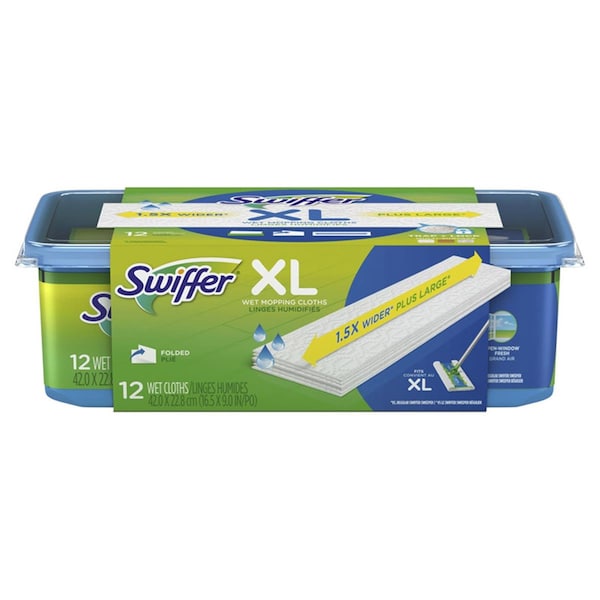 Recambio de trapeador de tela Clean All 9 x 16 pulgadas - Extra grande, 12 piezas - CL1494694