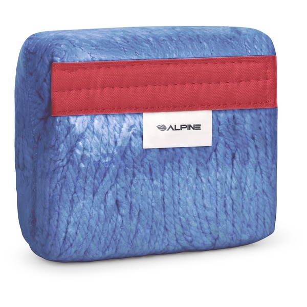 Cabezal y cepillo para trapeador de algodón de 16 oz con terminación en lazo azul de 5 pulgadas, rojo, paquete de 3 - ALP302-01-5R-3PK de Alpine Industries
