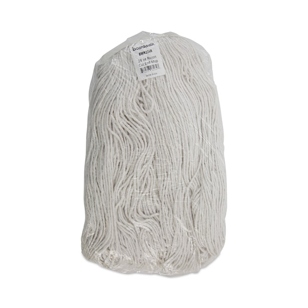 Trapo trapeador Unisan de extremo cortado, mojado, blanco, rayón, paquete de 12, 224R - 224R