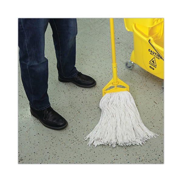 Trapo trapeador Unisan de extremo cortado, mojado, blanco, rayón, paquete de 12, 224R - 224R
