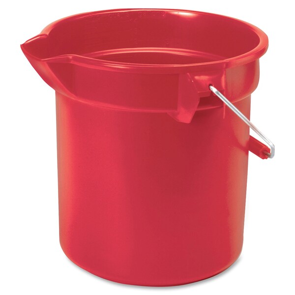 Cubo redondo Rubbermaid Commercial Brute de 14 cuartos, 11.2" alto, rojo, acero; Polietileno de alta densidad (HDPE); Plástico - RCP261400RDCT