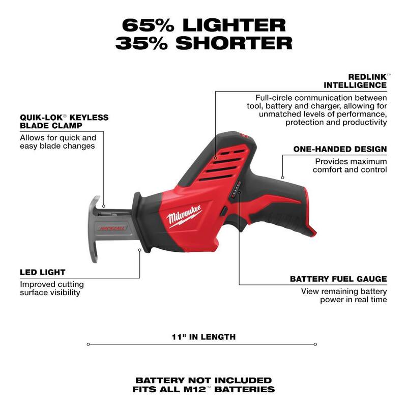 Milwaukee M12 FUEL 12-Volt Lithium-Ion Brushless Inalámbrico 1/2 in. Taladro Atornillador Kit con M12 HACKZALL - 3403-22-2420-20