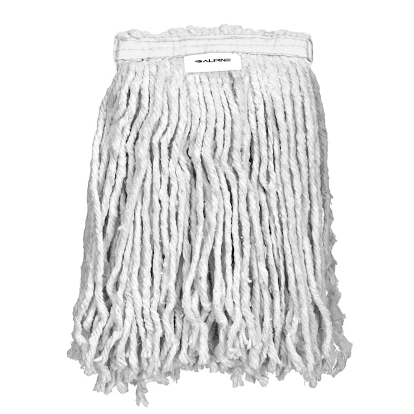 Cabeza de trapeador de algodón de 16 oz con corte de banda de 1 pulgada de Alpine Industries - ALP300-01-1W
