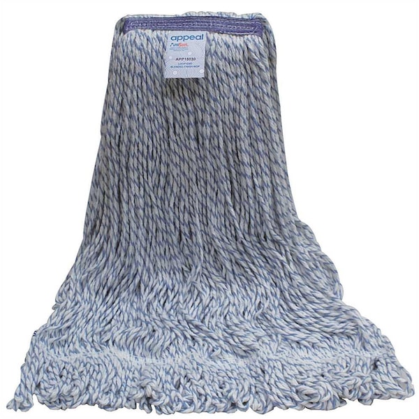 Trapo para trapeador con acabado mezclado Appeal, azul/blanco, 24 oz., 1 pulgada - APP18030