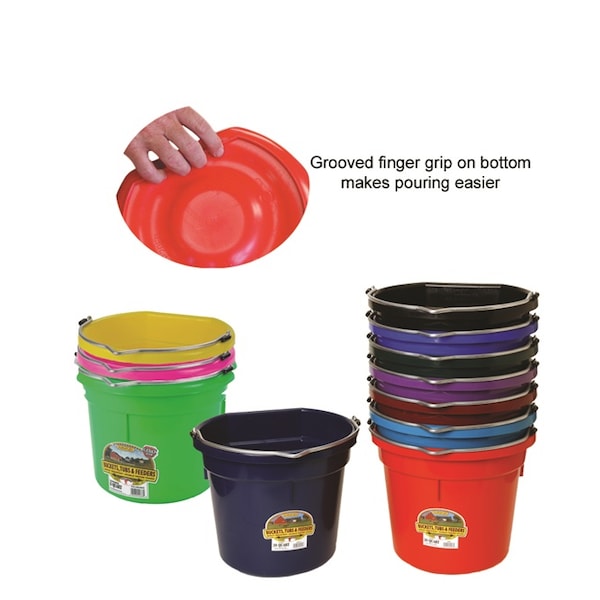 Cubeta de agua Duraflex Flat Back de Miller Mfg 20 Qt. AMARILLA - 1124-YE-20QT