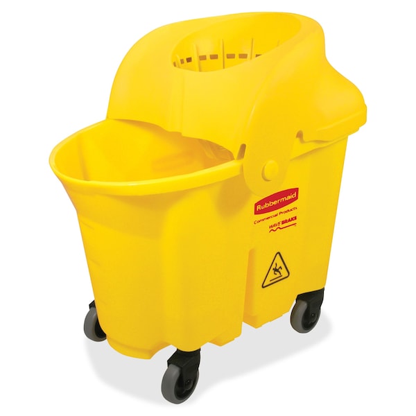 Cubeta comercial Rubbermaid, con escurridor, WaveBrake, 35Qrt, 16-3/4"x20"x20-1/2", YW - RCP759088YEL