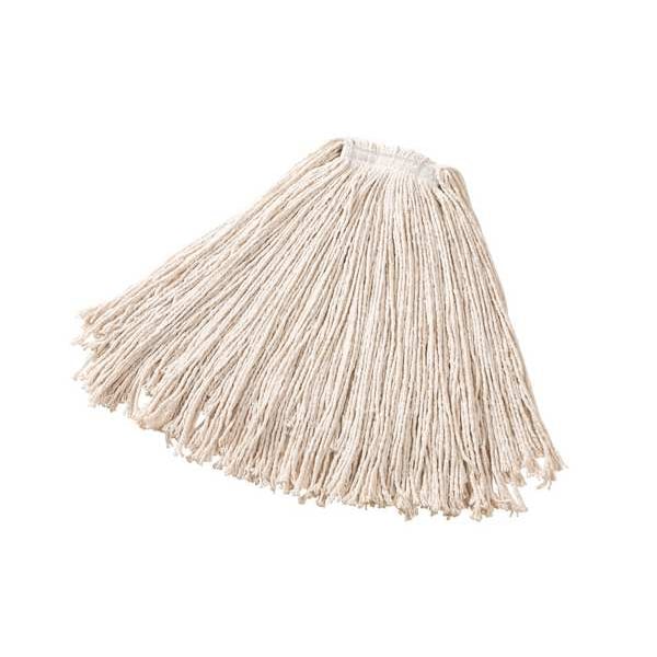 Mopa Húmeda con Cordón de 1 pulgada Rubbermaid Commercial, Peso Seco de 28 oz, Conexión Deslizante, Extremo Cortado, Blanco, Algodón/Sintético, Paquete de 12 - FGF51800WH00