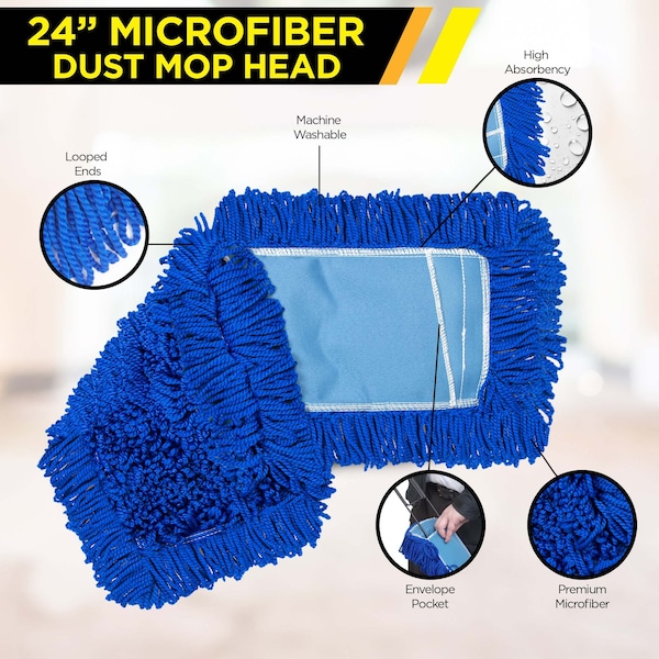 Cabeza de Almohadilla de Trampa de Polvo de Microfibra Bouclé Comercial 24 de Gritt - GRI182-24