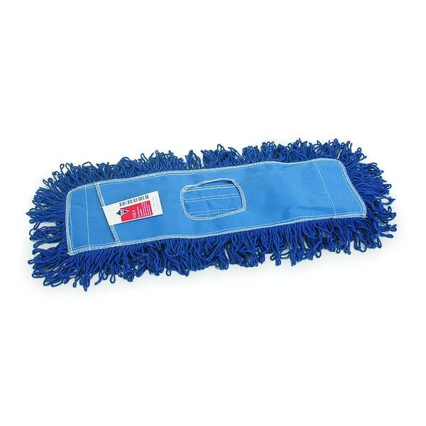 Trapo para polvo de 48 pulgadas Tough Guy, conexión deslizante, extremo enganchado, azul, algodón/poliéster - 1TZC7