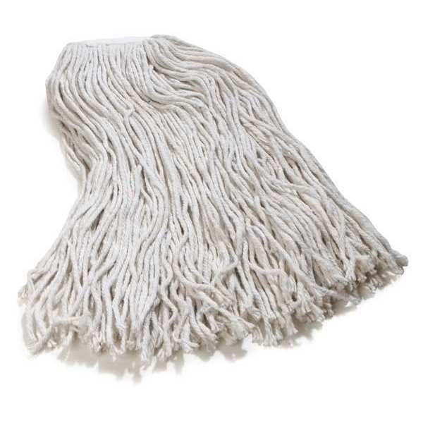 Cabeza de mopa L de Carlisle Foodservice de 12 pulgadas, de extremo cortado, natural, de algodón, paquete de 12 - 36983200