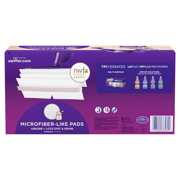 Recambio de trapeador húmedo de microfibra Swiffer WetJet 5.4 in. 12 pzas - 3700076562