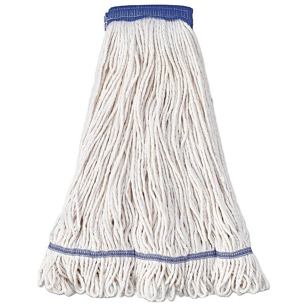 Cabeza de trapeador con lazo de Unisan 5 pulgadas, blanco, algodón/sintético, paquete de 12 - UNS 504WH