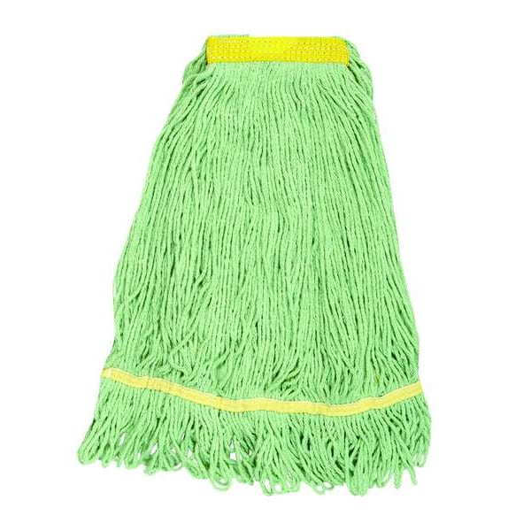 Mopa Húmeda Tough Guy 1-1/4 pulgadas, 26 oz de Peso Seco, Conexión de Deslizamiento, Terminación en Bucle, Verde, PET - 1NNX1
